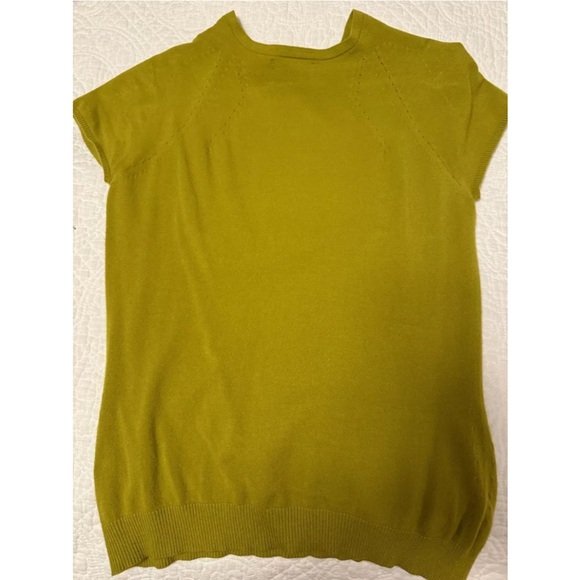 Burberry Green Cap Sleeve Crewneck Sweater with Pointelle Detailing - Picture 3 of 8